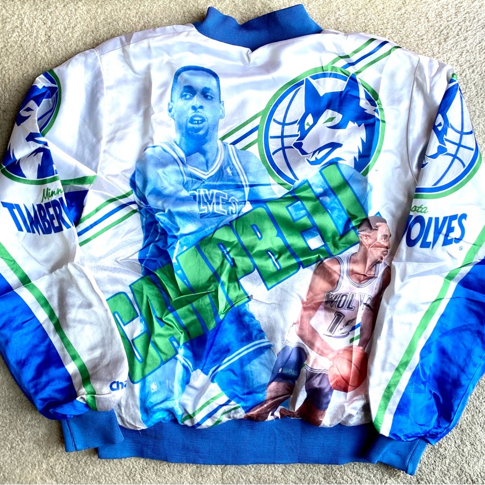 Vintage NBA Minnesota Timberwolves Tony Campbell Chalk Line Fanimation Jacket